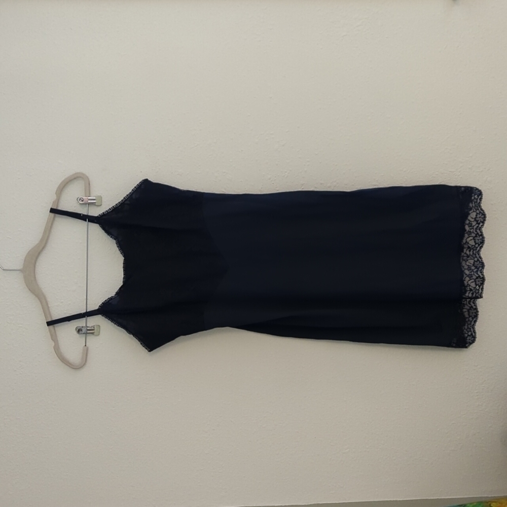 y2k Vanity Fair Slip Dress Women's Size 38 Vintage Lacy Nylon Romance Grunge